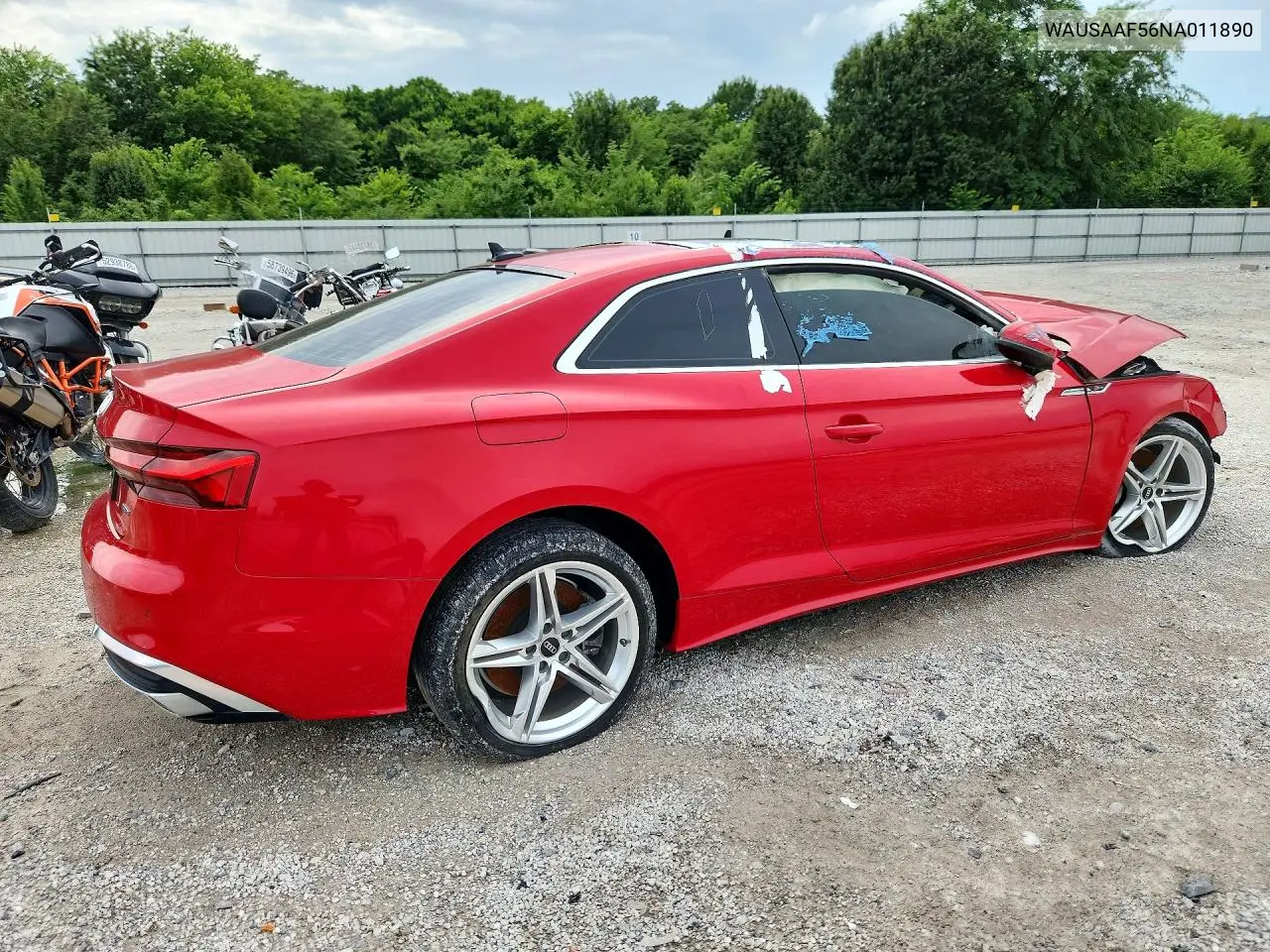 WAUSAAF56NA011890 2022 Audi A5 Premium 45