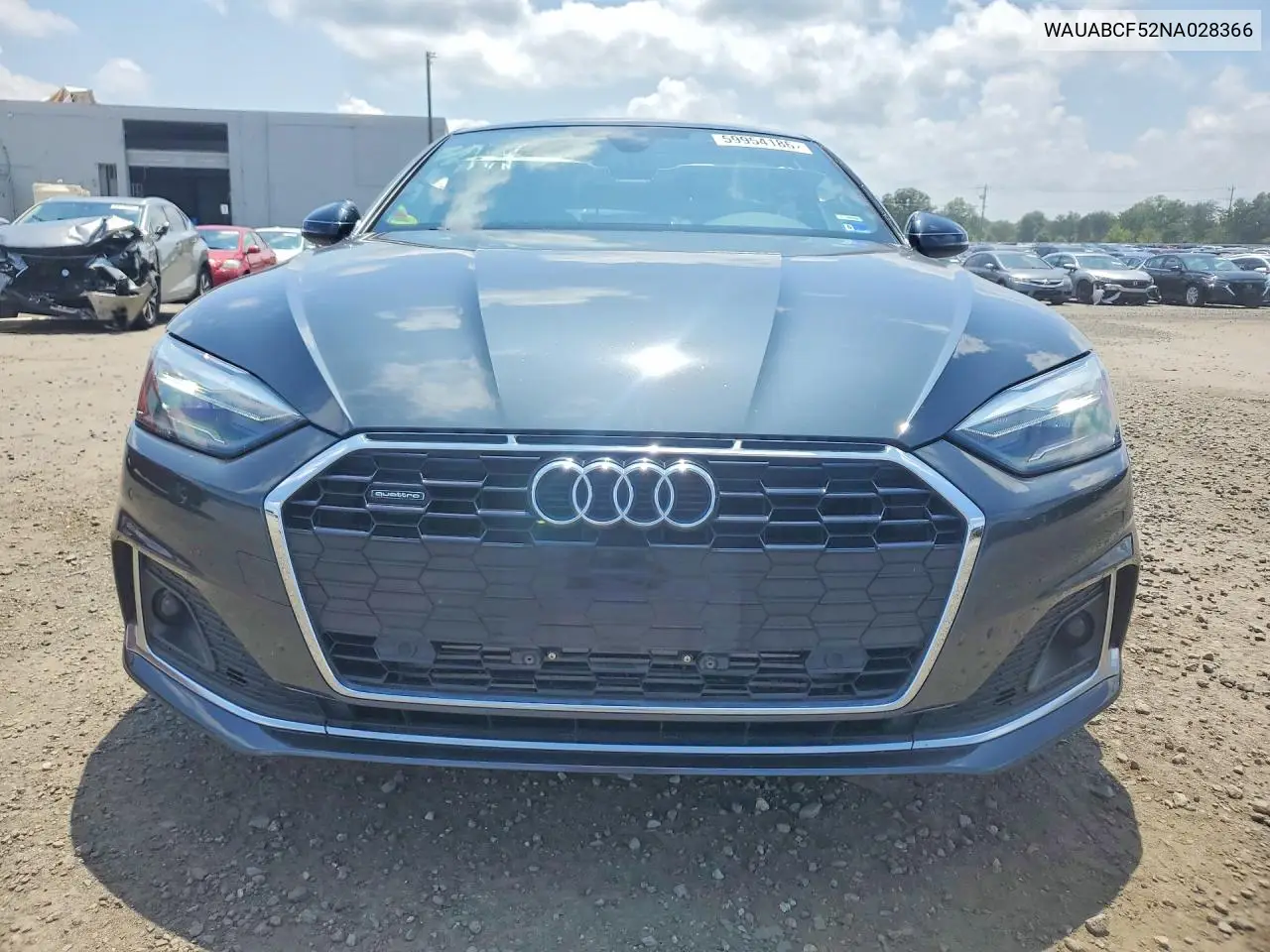 2022 Audi A5 Premium 40 VIN: WAUABCF52NA028366 Lot: 59954186