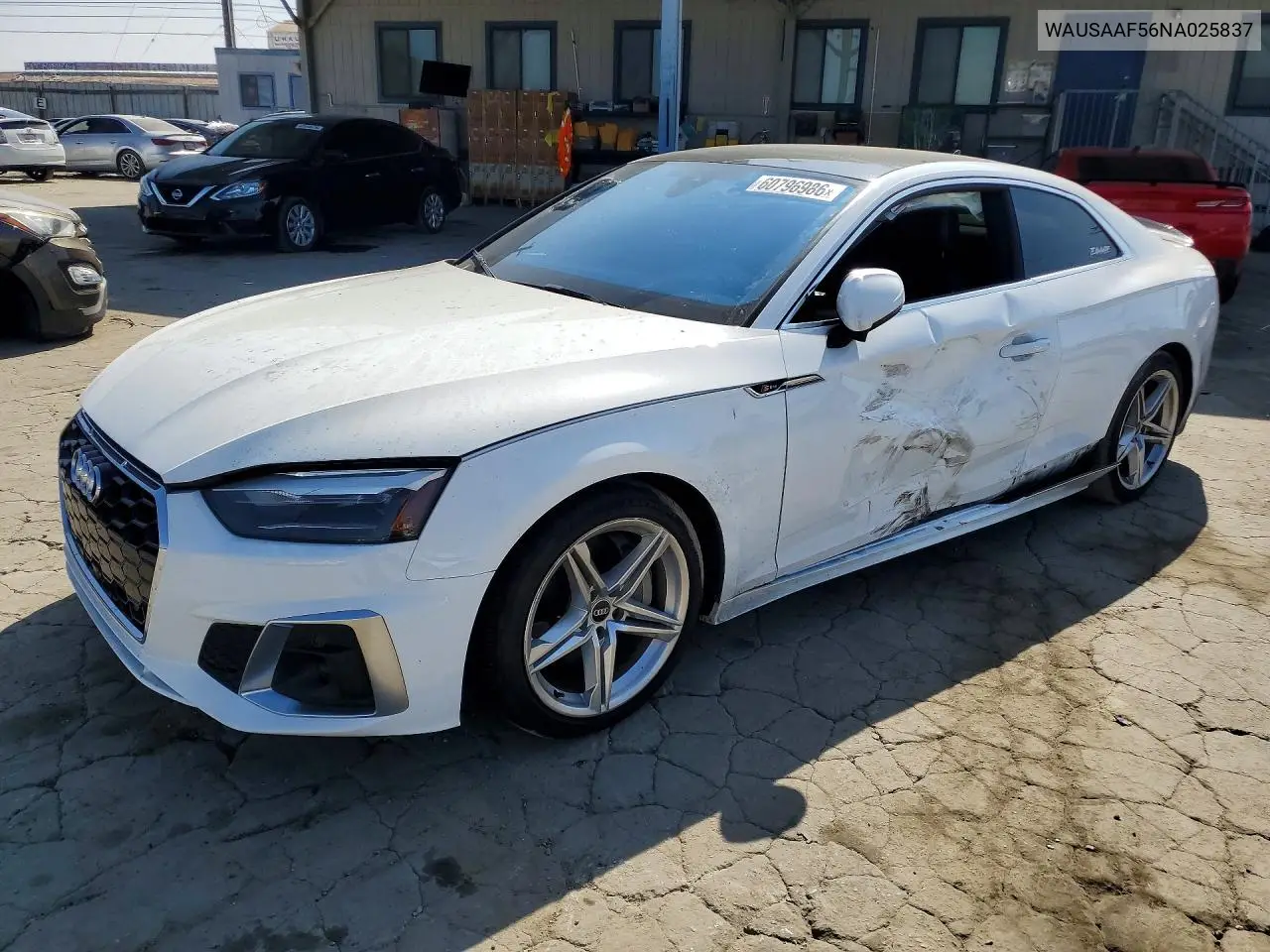 2022 Audi A5 Premium 45 VIN: WAUSAAF56NA025837 Lot: 60796986