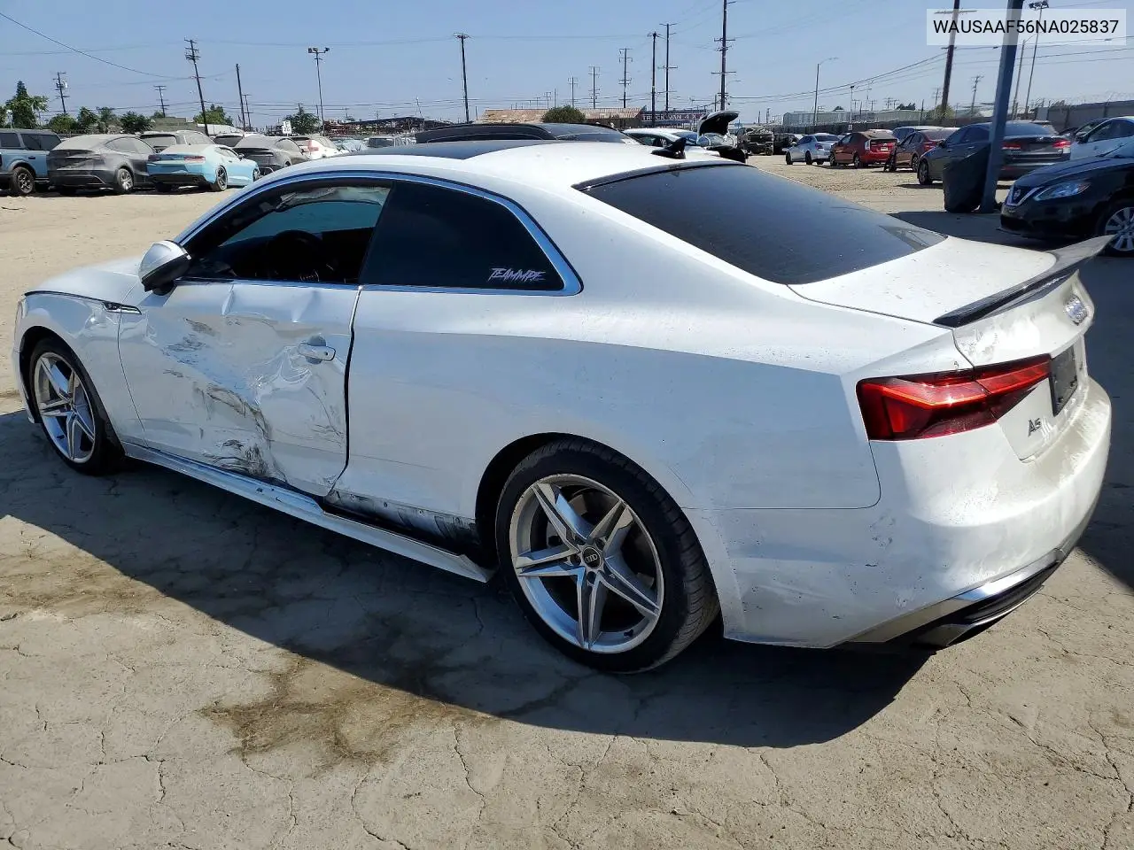 2022 Audi A5 Premium 45 VIN: WAUSAAF56NA025837 Lot: 60796986