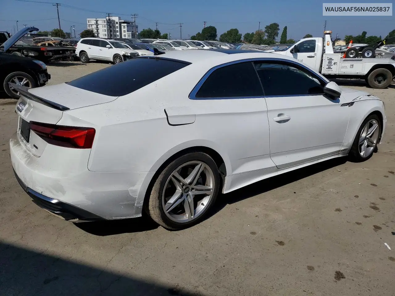 2022 Audi A5 Premium 45 VIN: WAUSAAF56NA025837 Lot: 60796986