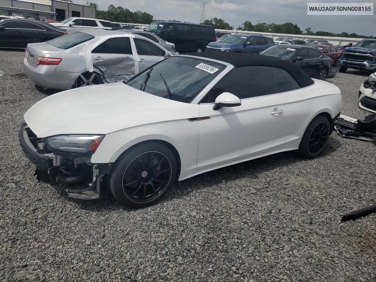 2022 Audi A5 Premium 45 VIN: WAU2AGF50NN008155 Lot: 60858296
