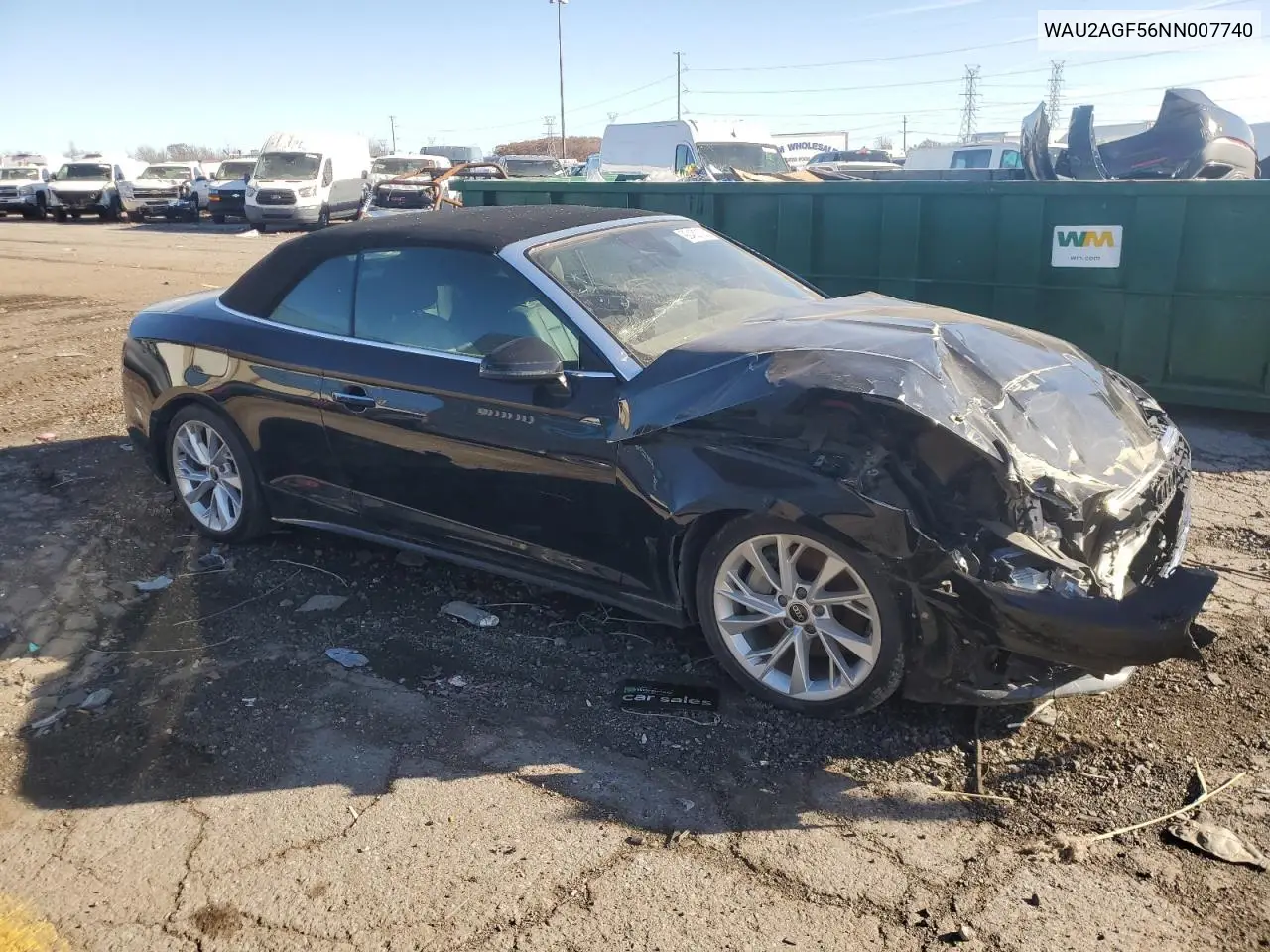 2022 Audi A5 Premium 45 VIN: WAU2AGF56NN007740 Lot: 92432105