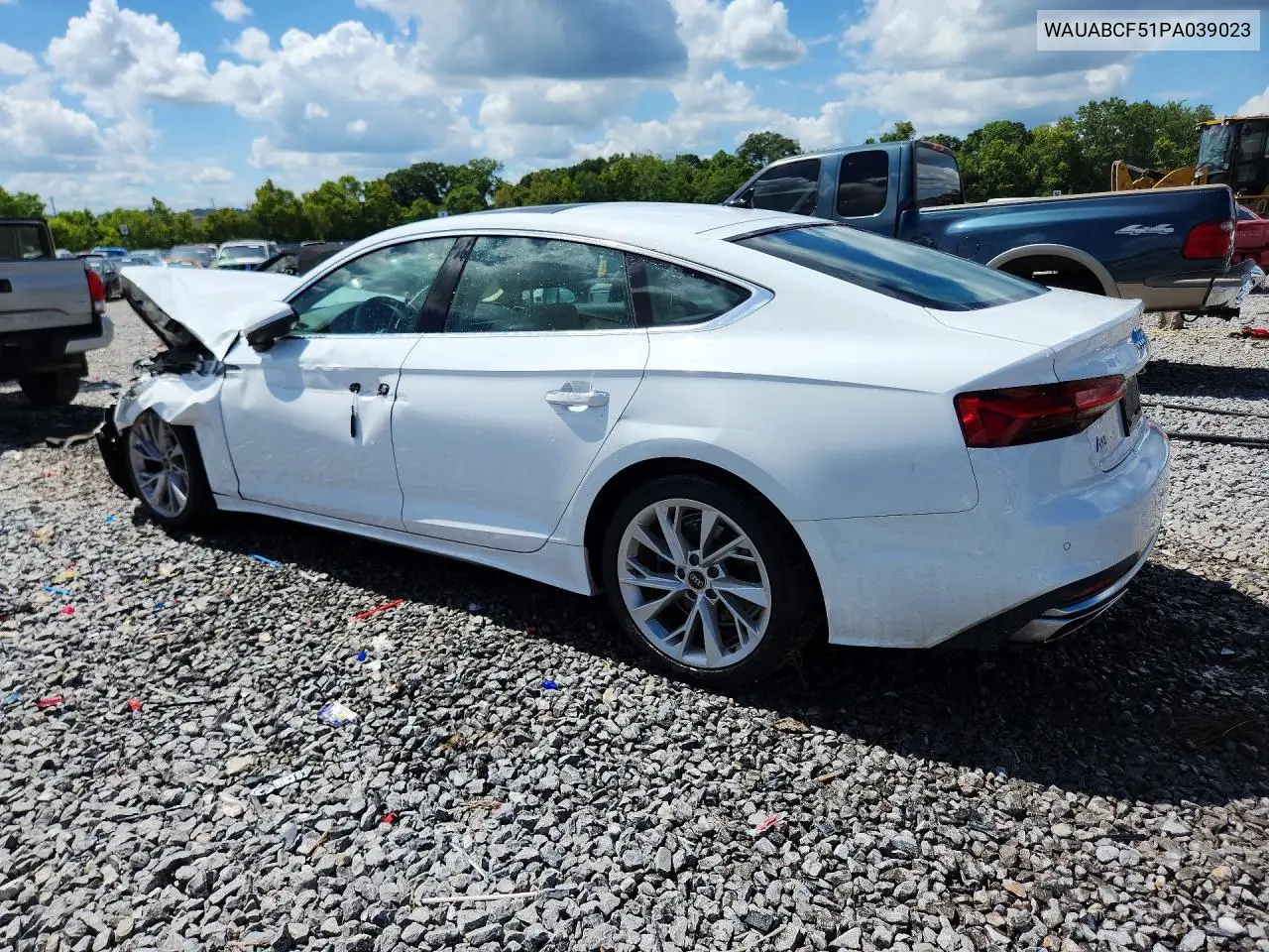 2023 Audi A5 Premium 40 VIN: WAUABCF51PA039023 Lot: 61610946