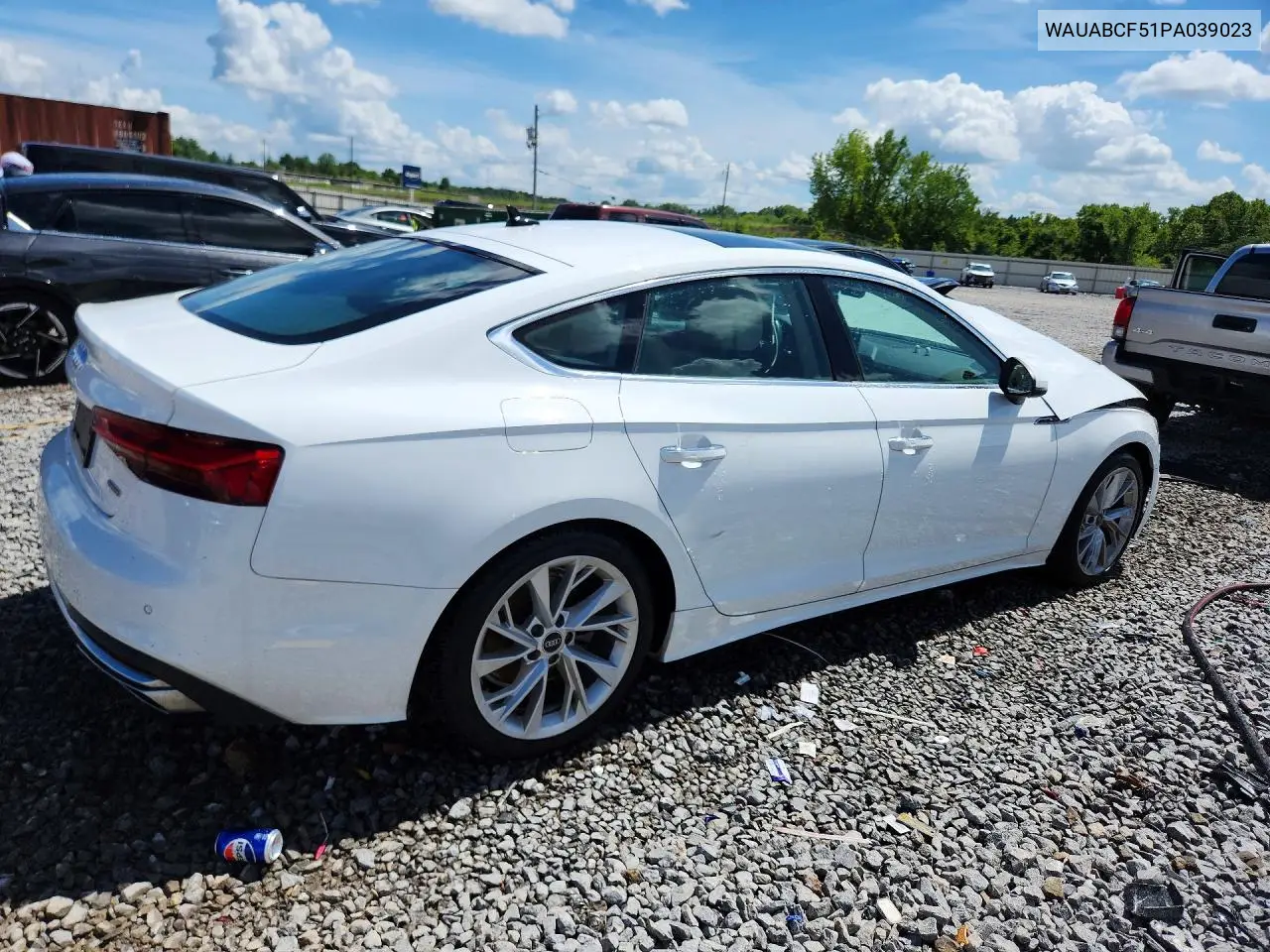 2023 Audi A5 Premium 40 VIN: WAUABCF51PA039023 Lot: 61610946