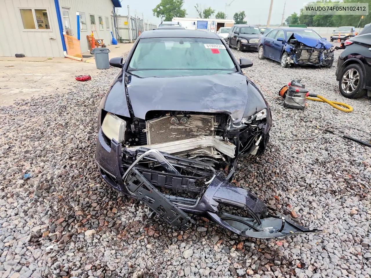 2005 Audi A6 3.2 Quattro VIN: WAUDG74F05N102412 Lot: 61909226