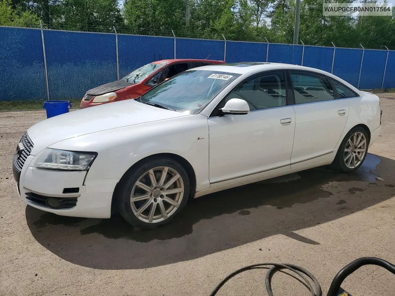 2010 Audi A6 Quattro VIN: WAUPGCFB0AN017564 Lot: 61788146