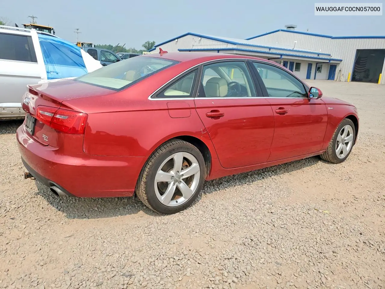 2012 Audi A6 Premium Plus VIN: WAUGGAFC0CN057000 Lot: 60934646