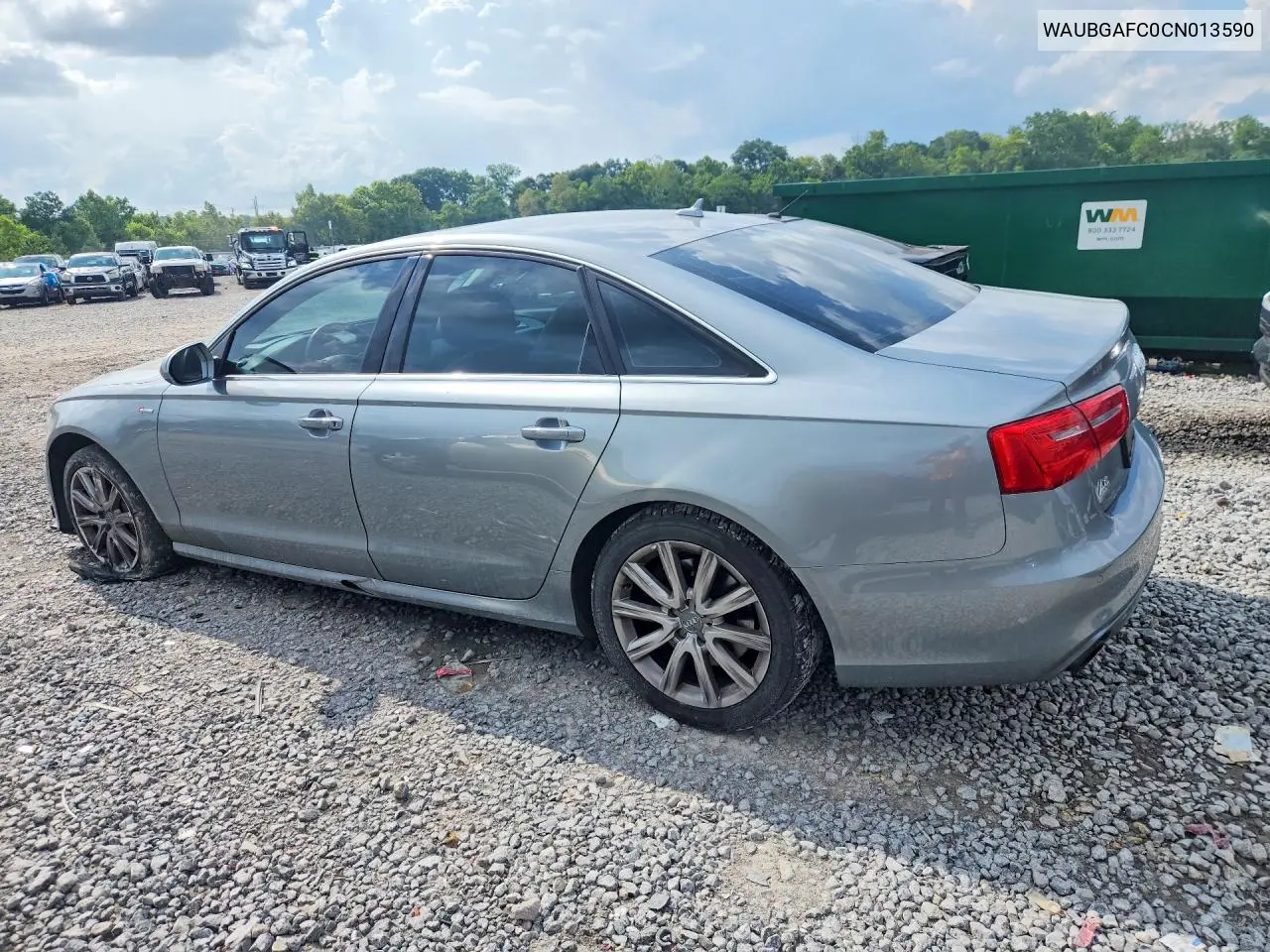 2012 Audi A6 VIN: WAUBGAFC0CN013590 Lot: 60968406