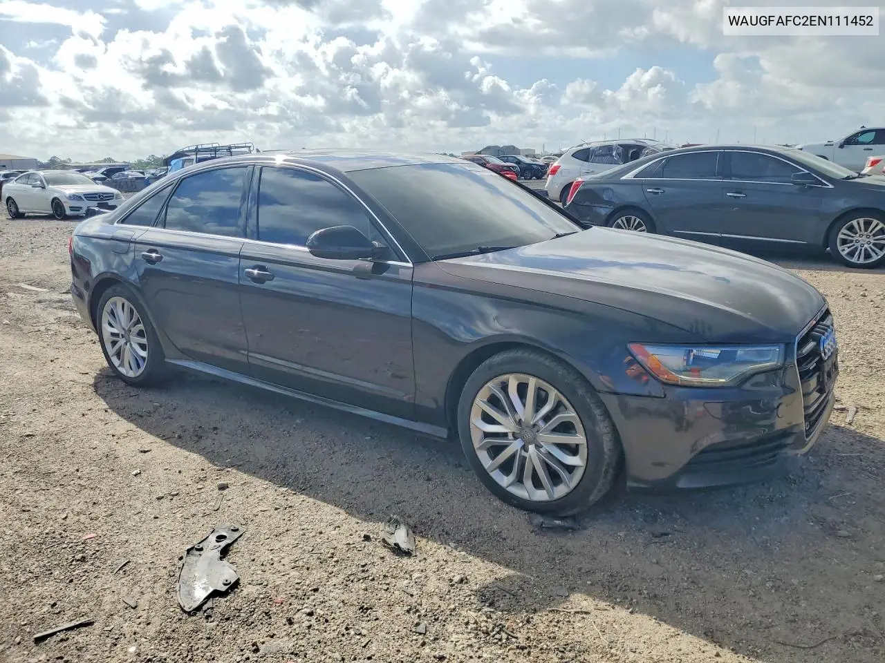2014 Audi A6 Premium Plus VIN: WAUGFAFC2EN111452 Lot: 56700666