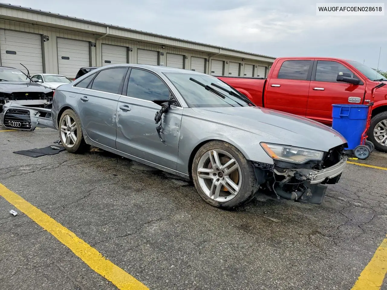 2014 Audi A6 Premium Plus VIN: WAUGFAFC0EN028618 Lot: 60022716