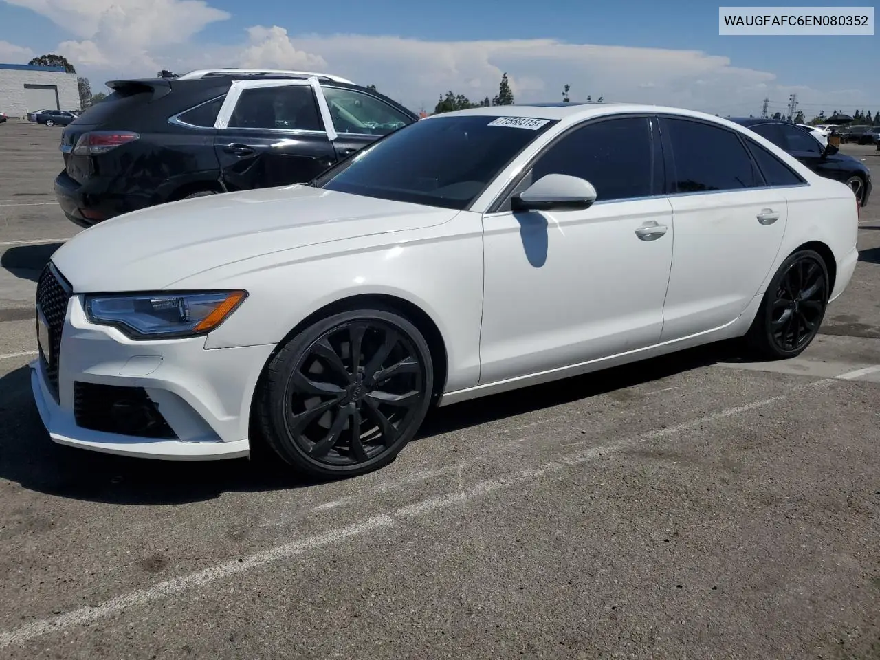 2014 Audi A6 Premium Plus VIN: WAUGFAFC6EN080352 Lot: 71560315