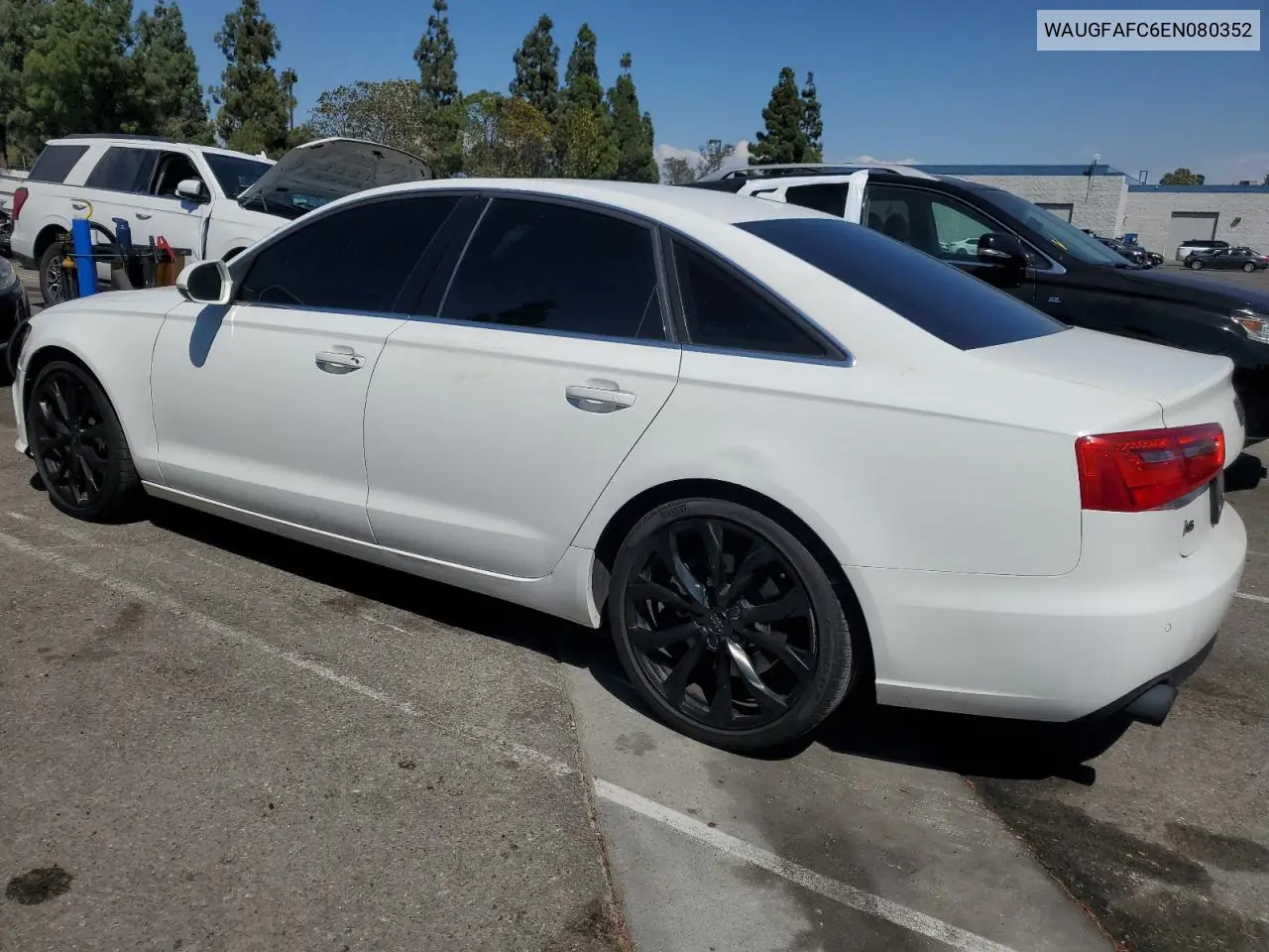 2014 Audi A6 Premium Plus VIN: WAUGFAFC6EN080352 Lot: 71560315