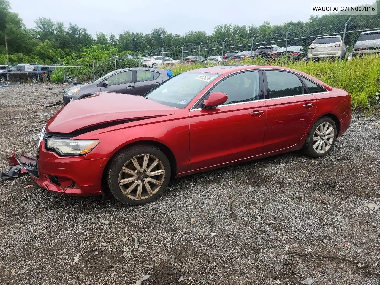 2015 Audi A6 Premium Plus VIN: WAUGFAFC7FN007816 Lot: 58159276
