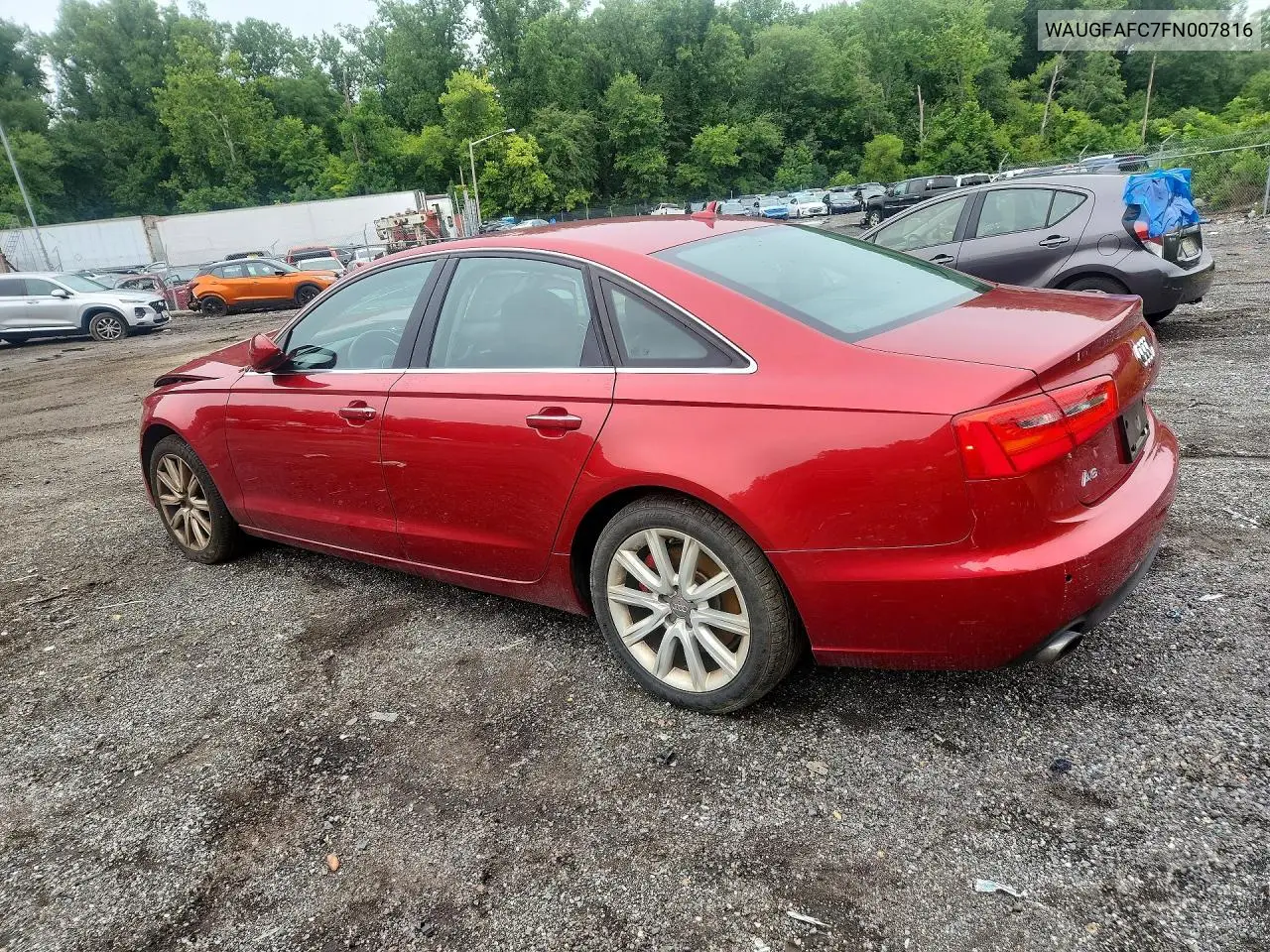 2015 Audi A6 Premium Plus VIN: WAUGFAFC7FN007816 Lot: 58159276