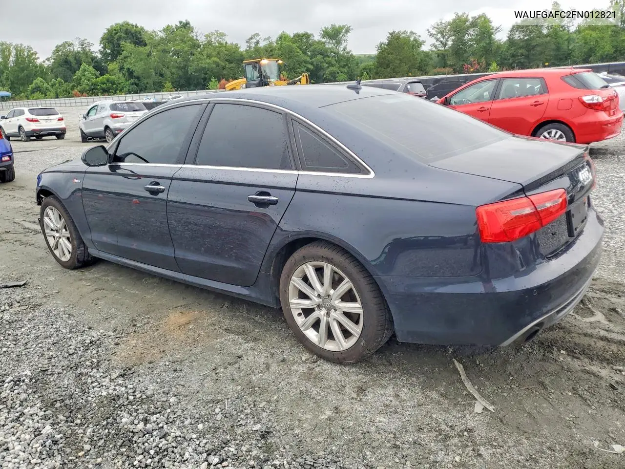 2015 Audi A6 Premium Plus VIN: WAUFGAFC2FN012821 Lot: 60630096