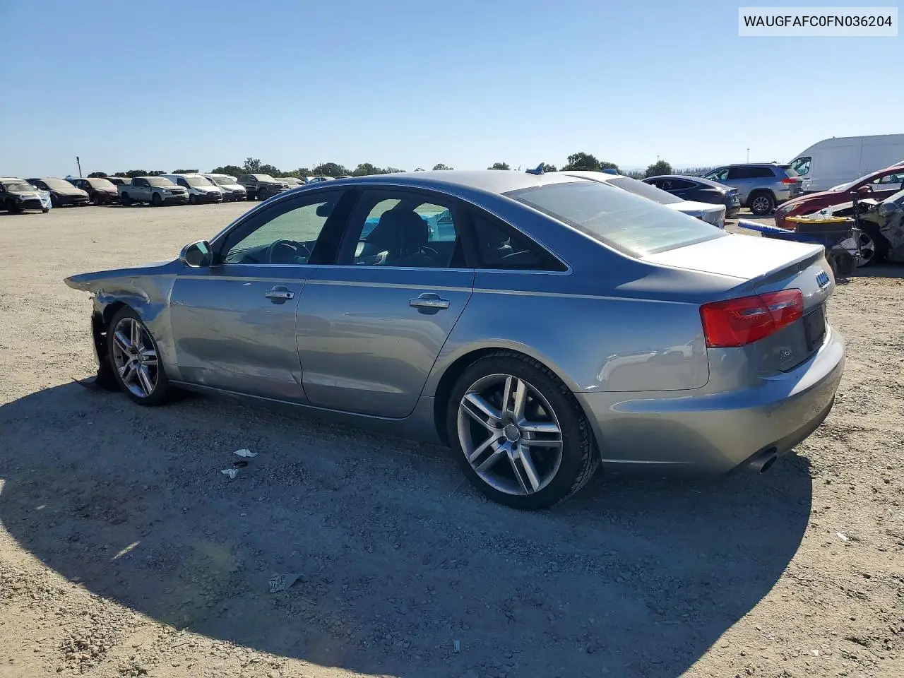 2015 Audi A6 Premium Plus VIN: WAUGFAFC0FN036204 Lot: 60646856