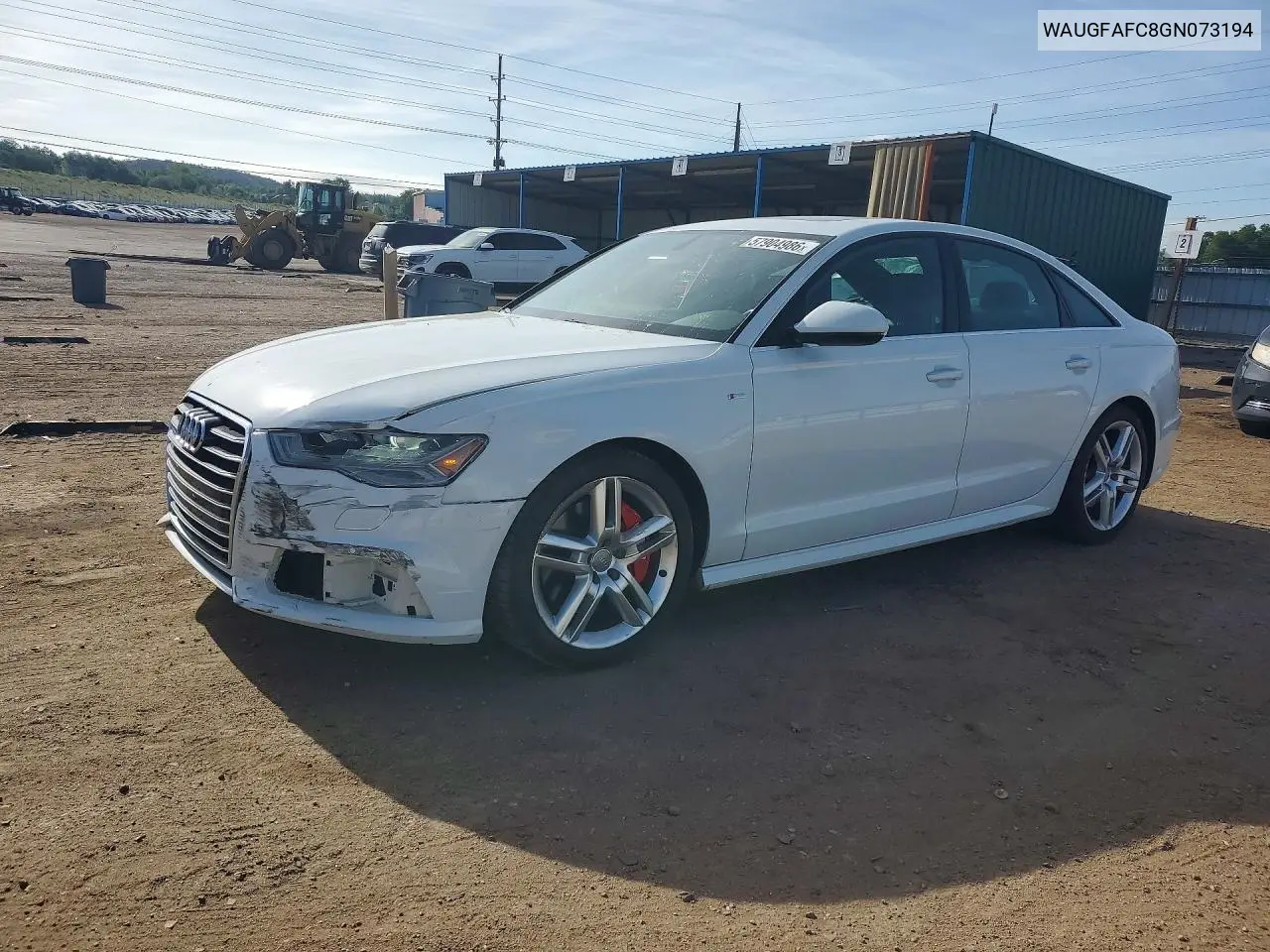 2016 Audi A6 Premium Plus VIN: WAUGFAFC8GN073194 Lot: 57904986