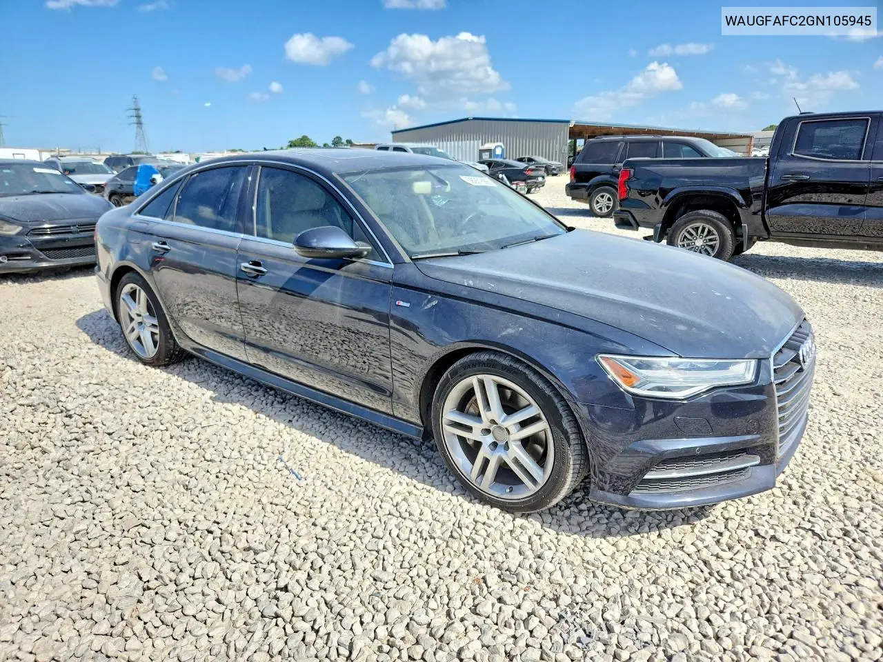 2016 Audi A6 Premium Plus VIN: WAUGFAFC2GN105945 Lot: 59261686
