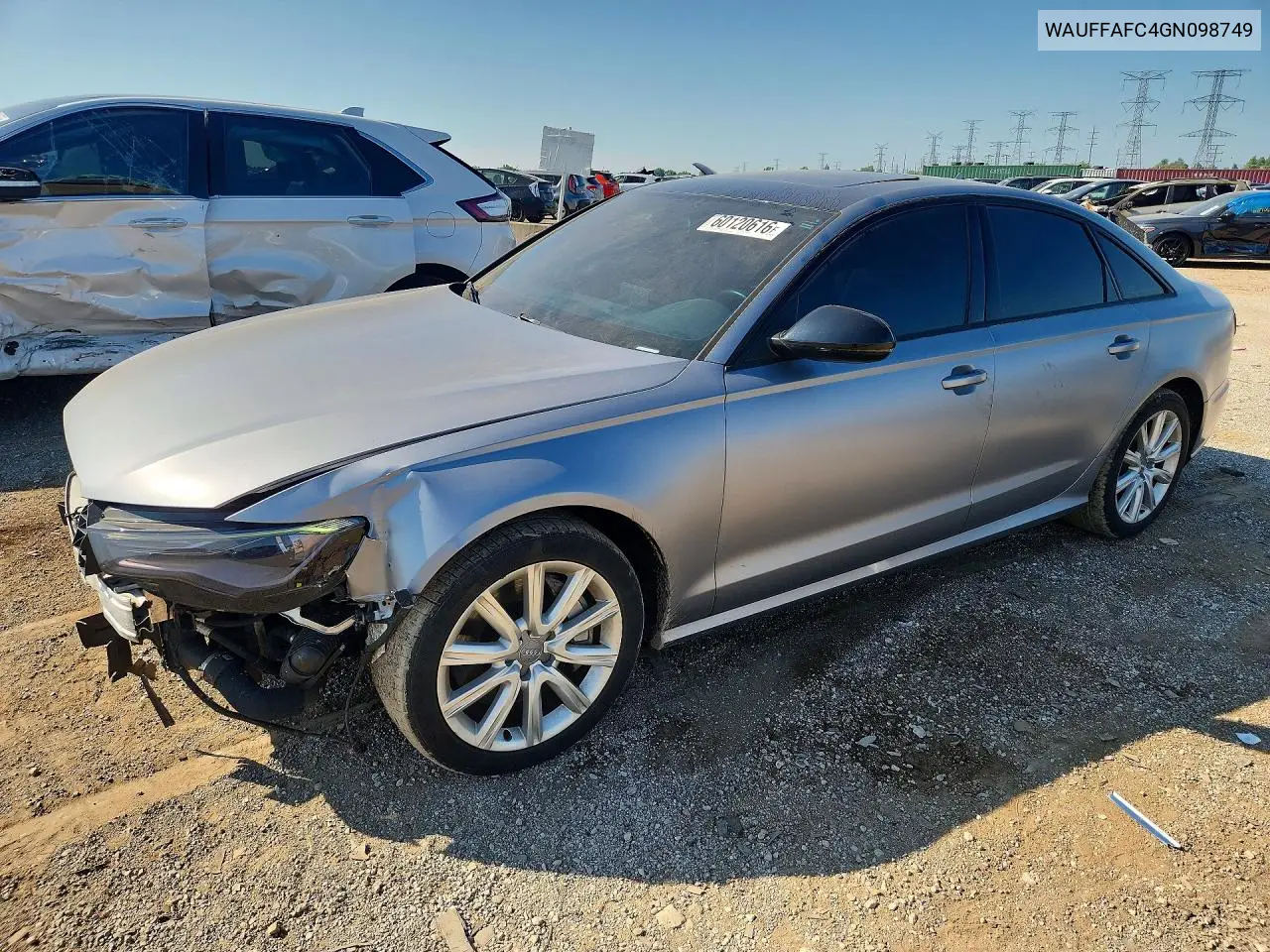 2016 Audi A6 Premium VIN: WAUFFAFC4GN098749 Lot: 60120616