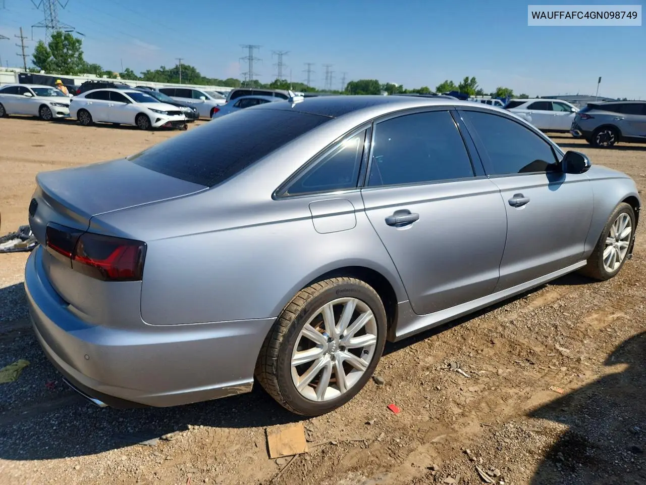2016 Audi A6 Premium VIN: WAUFFAFC4GN098749 Lot: 60120616