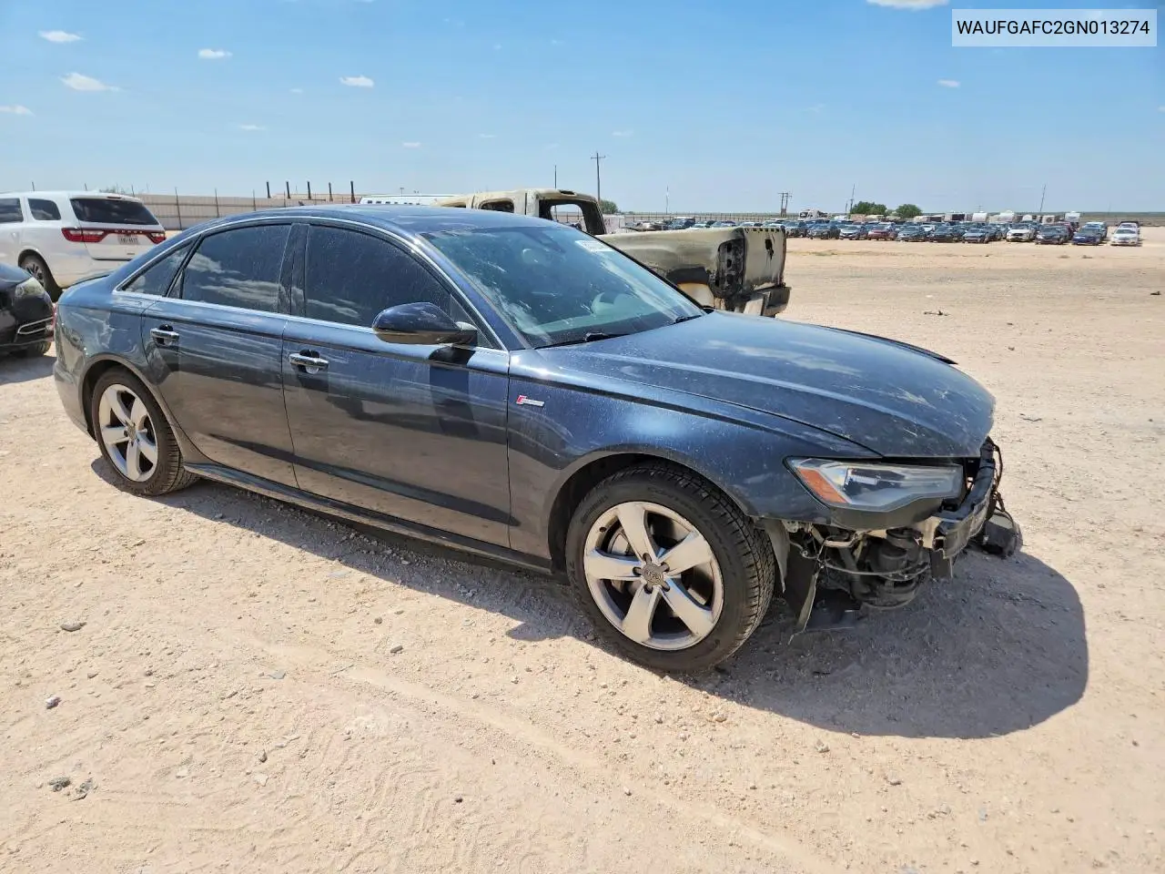2016 Audi A6 Premium Plus VIN: WAUFGAFC2GN013274 Lot: 60372046