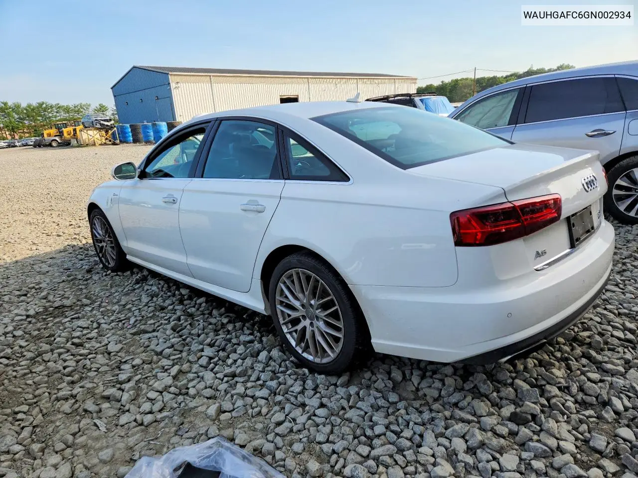 2016 Audi A6 Prestige VIN: WAUHGAFC6GN002934 Lot: 60879426