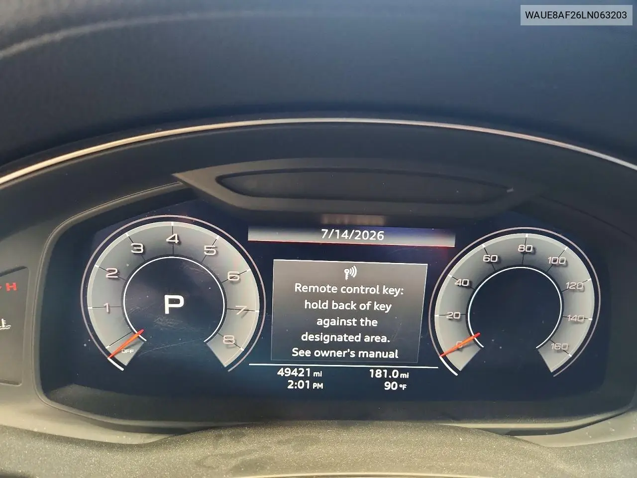 2020 Audi A6 Premium Plus VIN: WAUE8AF26LN063203 Lot: 61183426