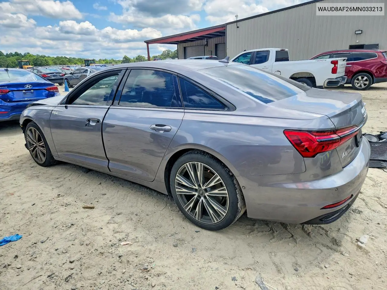 2021 Audi A6 Premium VIN: WAUD8AF26MN033213 Lot: 59247136