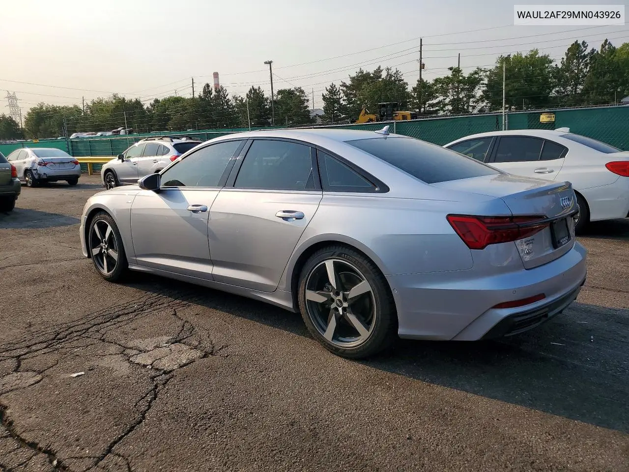 2021 Audi A6 Premium Plus VIN: WAUL2AF29MN043926 Lot: 59887896