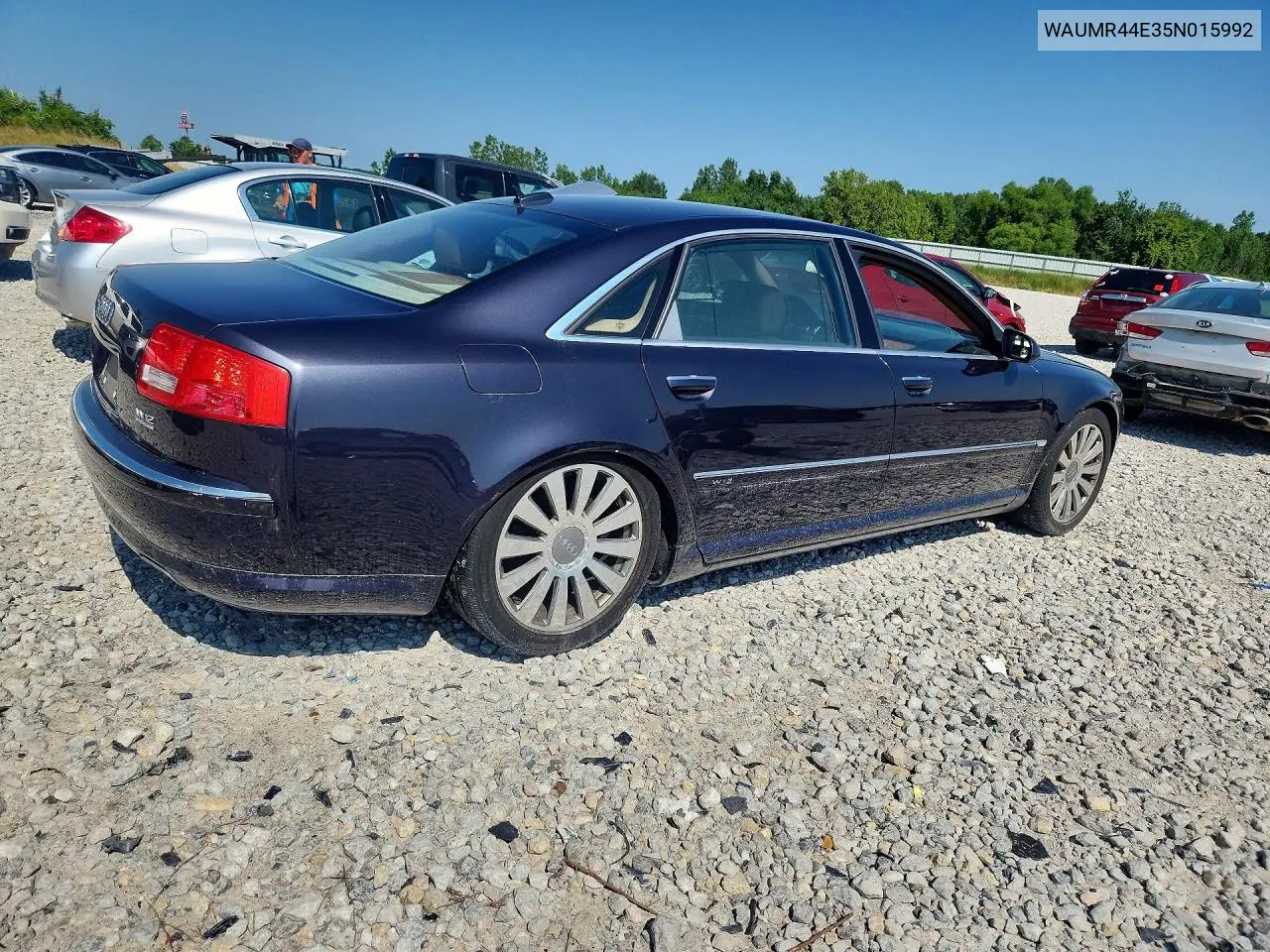 2005 Audi A8 L W12 Quattro VIN: WAUMR44E35N015992 Lot: 59598596