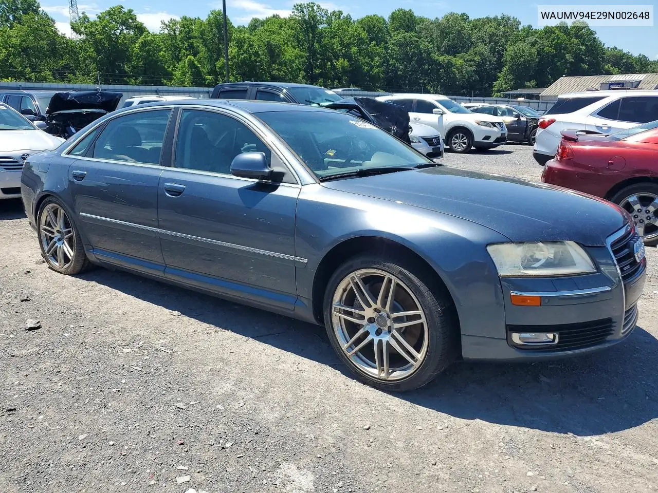 2009 Audi A8 L Quattro VIN: WAUMV94E29N002648 Lot: 56904126
