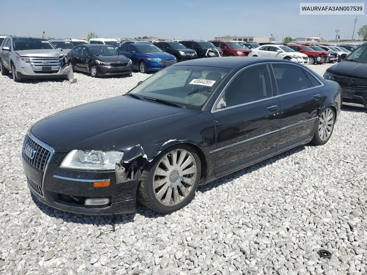 2010 Audi A8 Quattro VIN: WAURVAFA3AN007539 Lot: 43644285