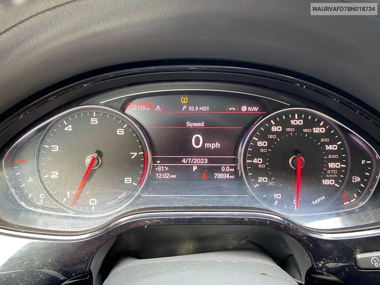 2011 Audi A8 L Quattro VIN: WAURVAFD7BN018734 Lot: 53526716