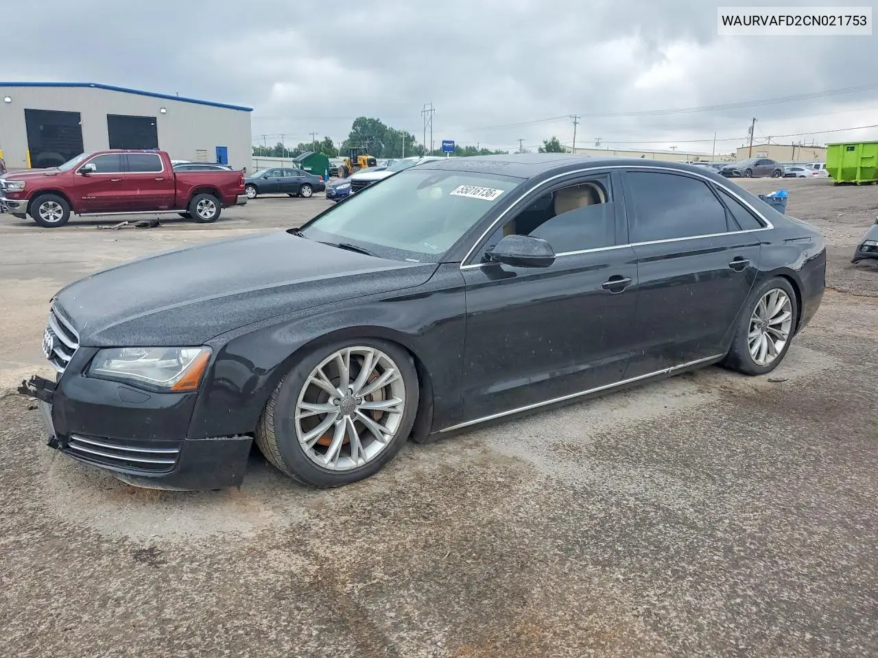 2012 Audi A8 L Quattro VIN: WAURVAFD2CN021753 Lot: 55016136