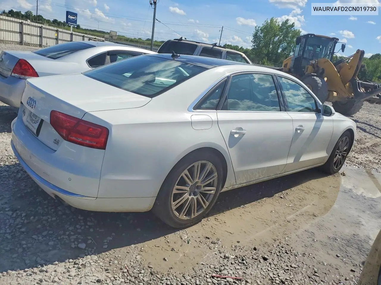2012 Audi A8 L Quattro VIN: WAURVAFD2CN019730 Lot: 62065356