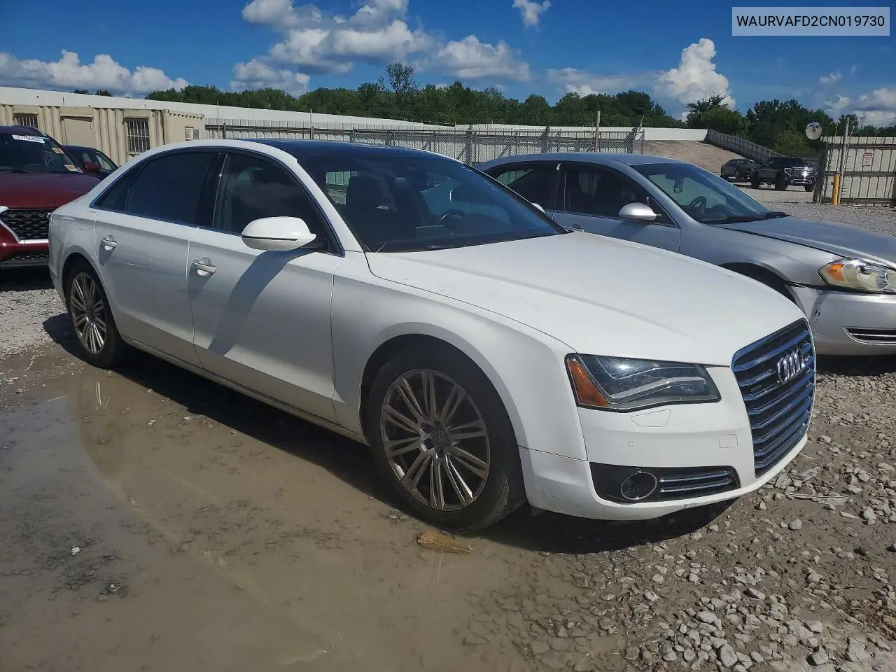 2012 Audi A8 L Quattro VIN: WAURVAFD2CN019730 Lot: 62065356