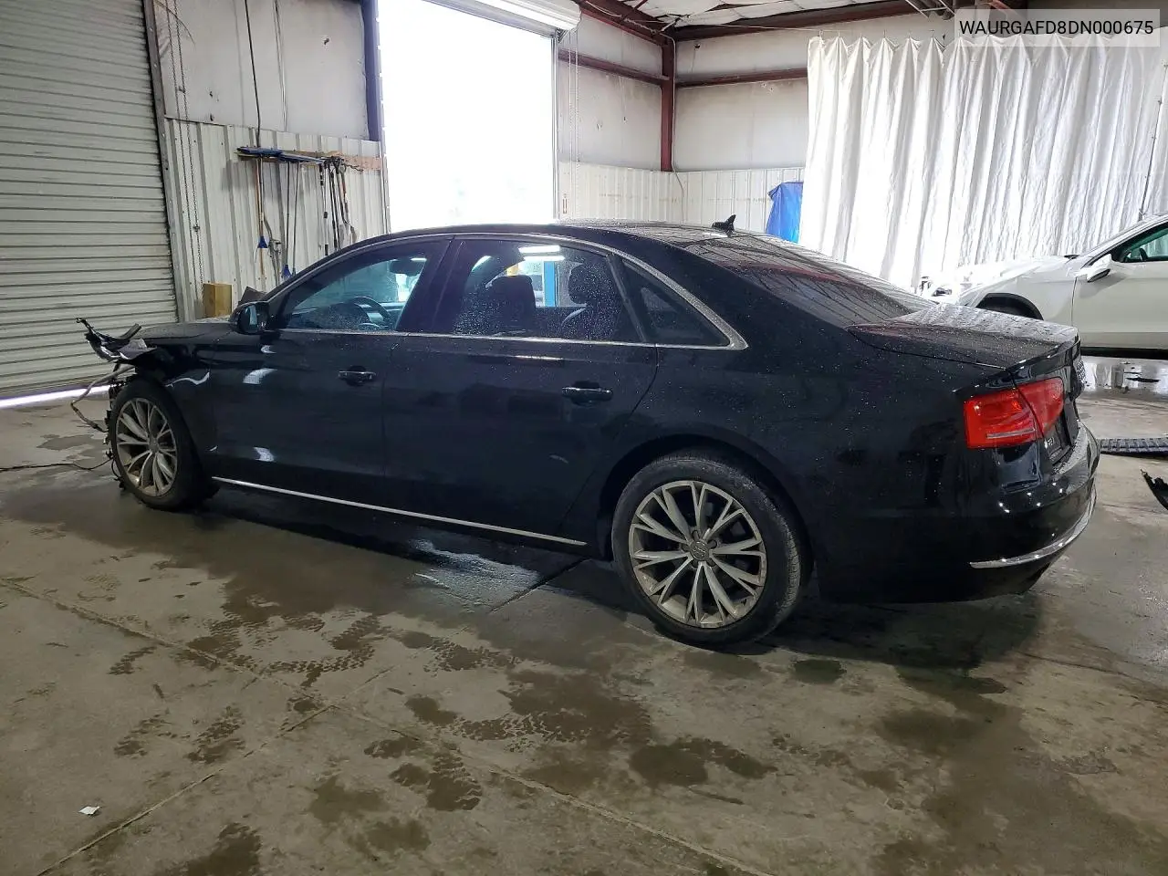 2013 Audi A8 L Quattro VIN: WAURGAFD8DN000675 Lot: 57200076