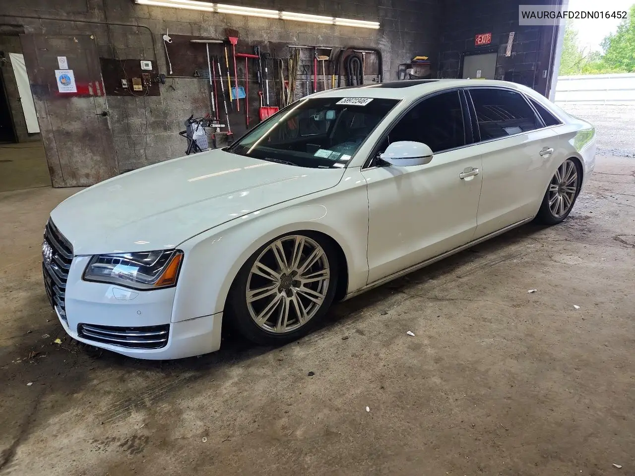 2013 Audi A8 L Quattro VIN: WAURGAFD2DN016452 Lot: 58972346