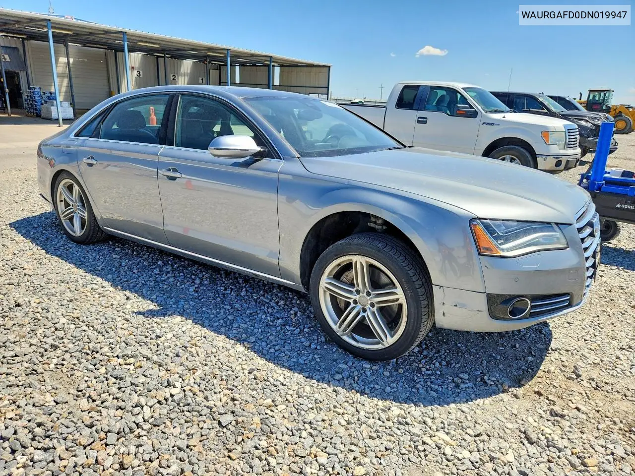 2013 Audi A8 L Quattro VIN: WAURGAFD0DN019947 Lot: 60858756