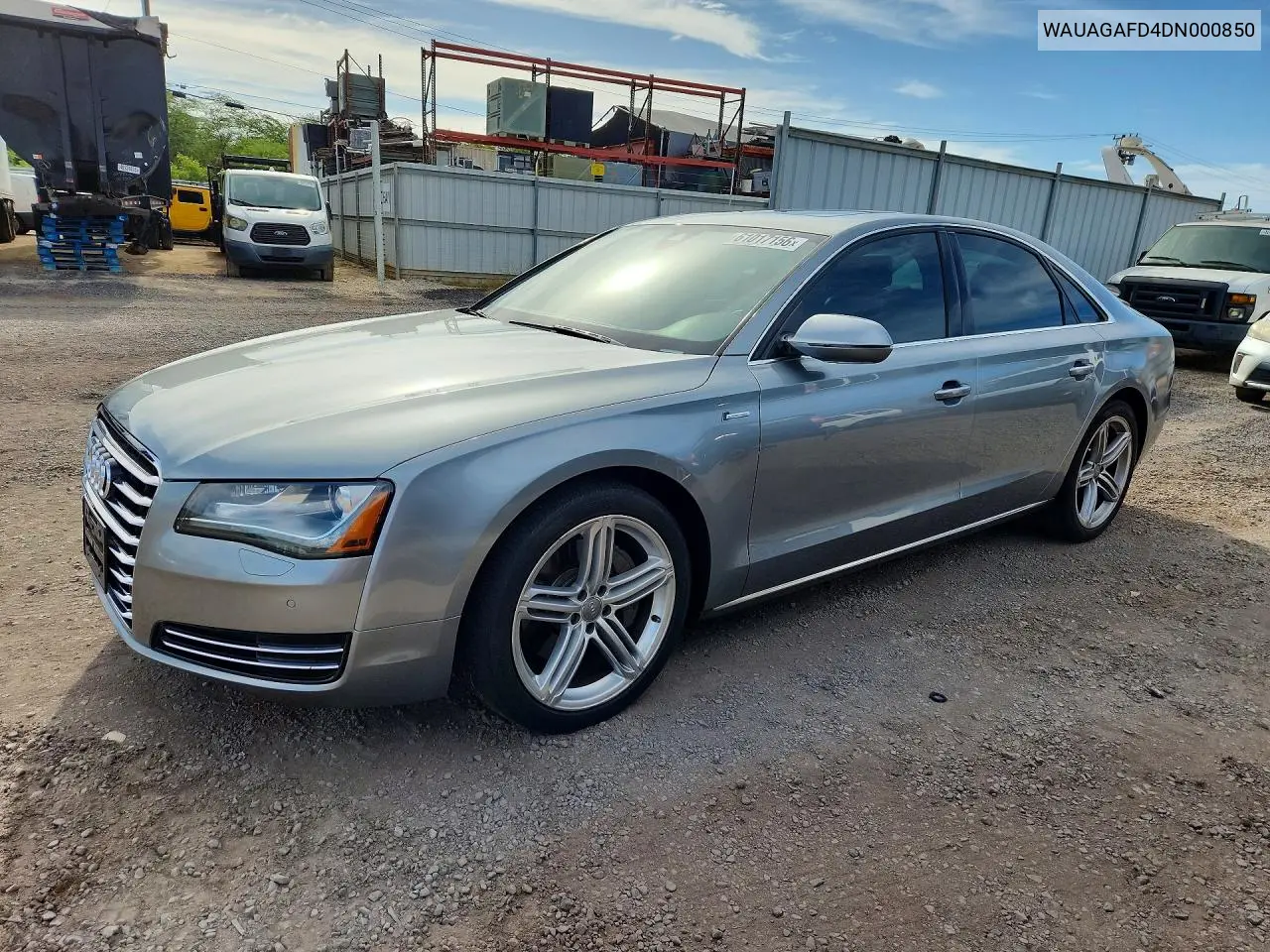 2013 Audi A8 Quattro VIN: WAUAGAFD4DN000850 Lot: 61017156