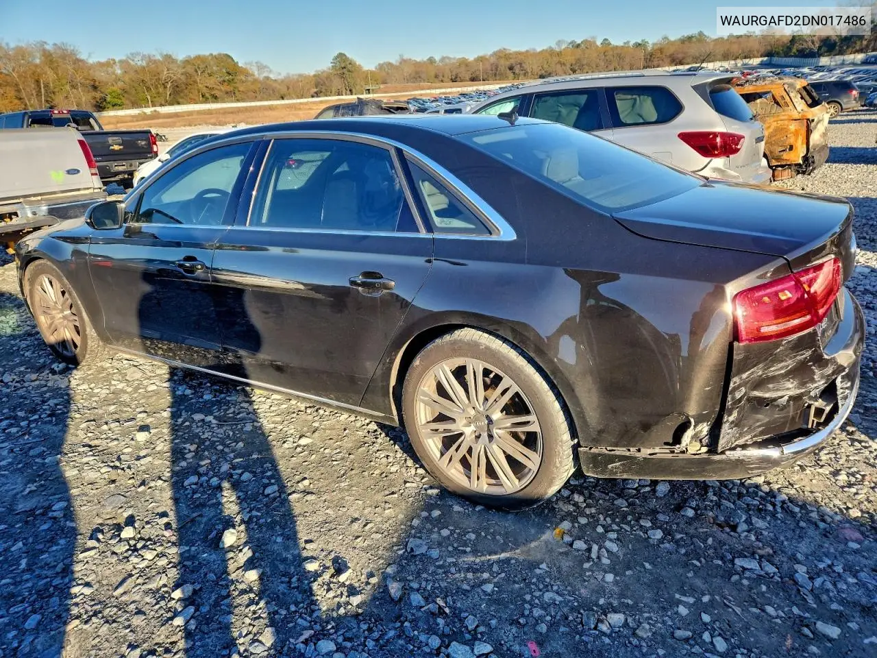 2013 Audi A8 L Quattro VIN: WAURGAFD2DN017486 Lot: 97714695