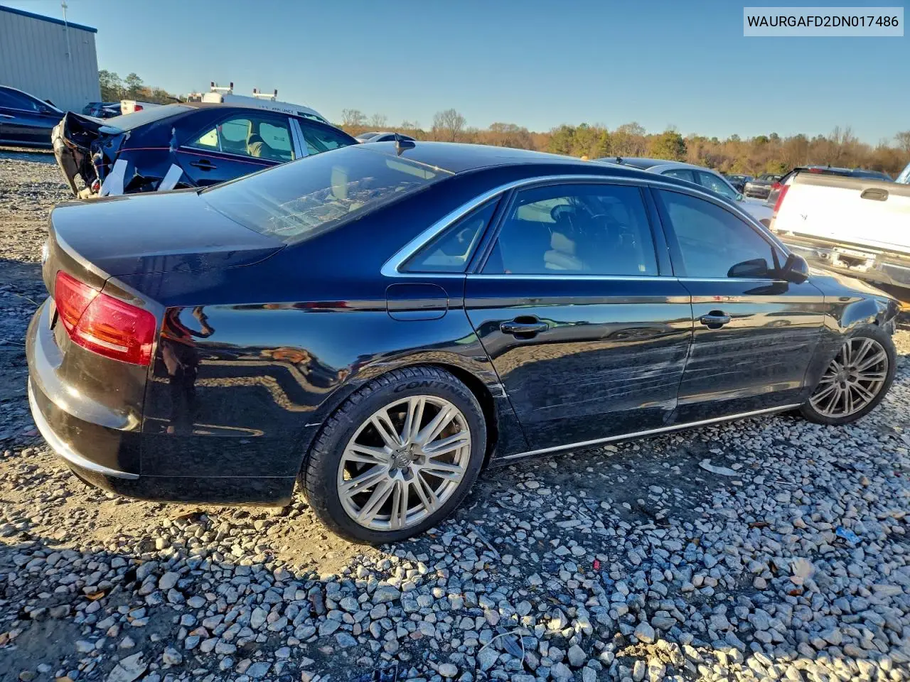 2013 Audi A8 L Quattro VIN: WAURGAFD2DN017486 Lot: 97714695