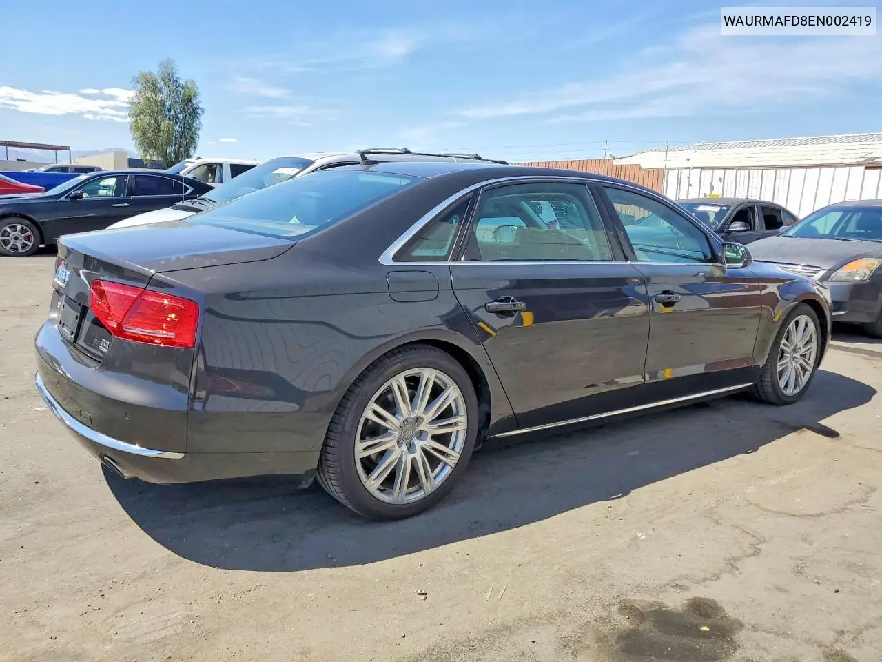 2014 Audi A8 L Tdi Quattro VIN: WAURMAFD8EN002419 Lot: 48919046