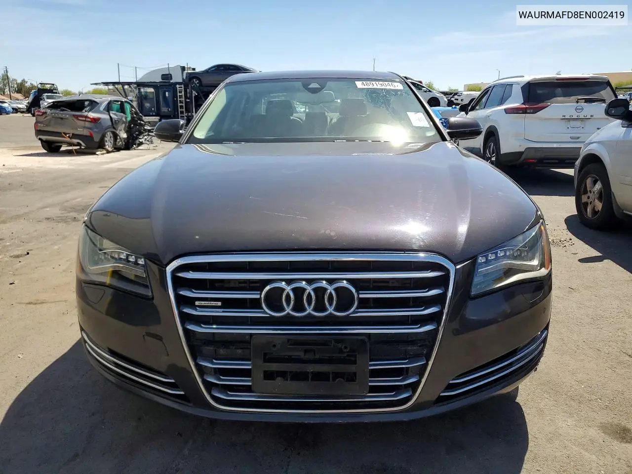 2014 Audi A8 L Tdi Quattro VIN: WAURMAFD8EN002419 Lot: 48919046