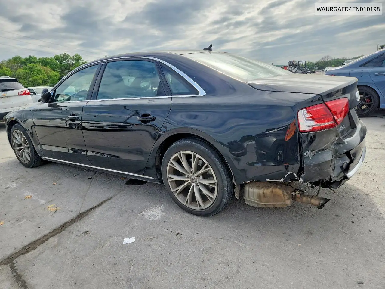 2014 Audi A8 L Quattro VIN: WAURGAFD4EN010198 Lot: 49495306