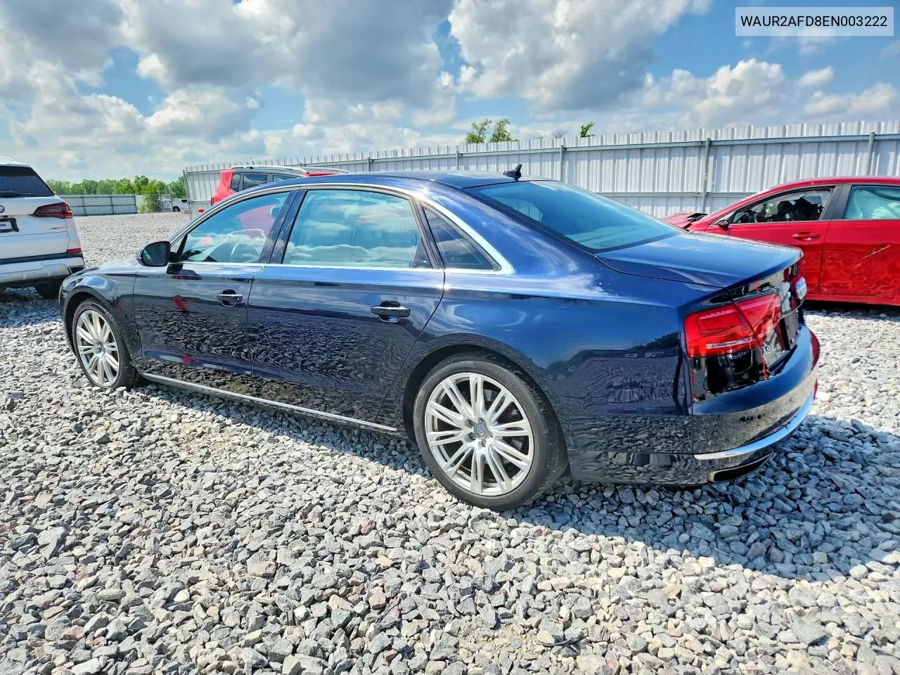 2014 Audi A8 VIN: WAUR2AFD8EN003222 Lot: 55924726