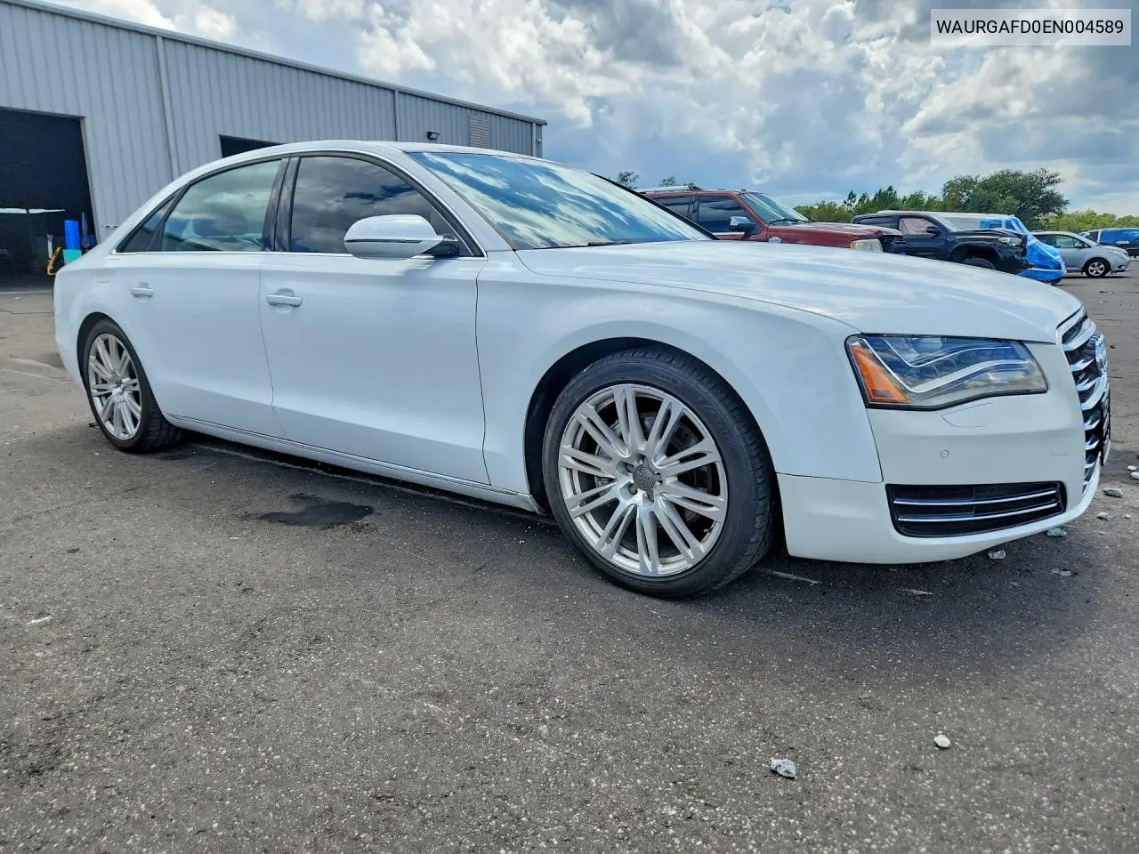 2014 Audi A8 L Quattro VIN: WAURGAFD0EN004589 Lot: 58071496
