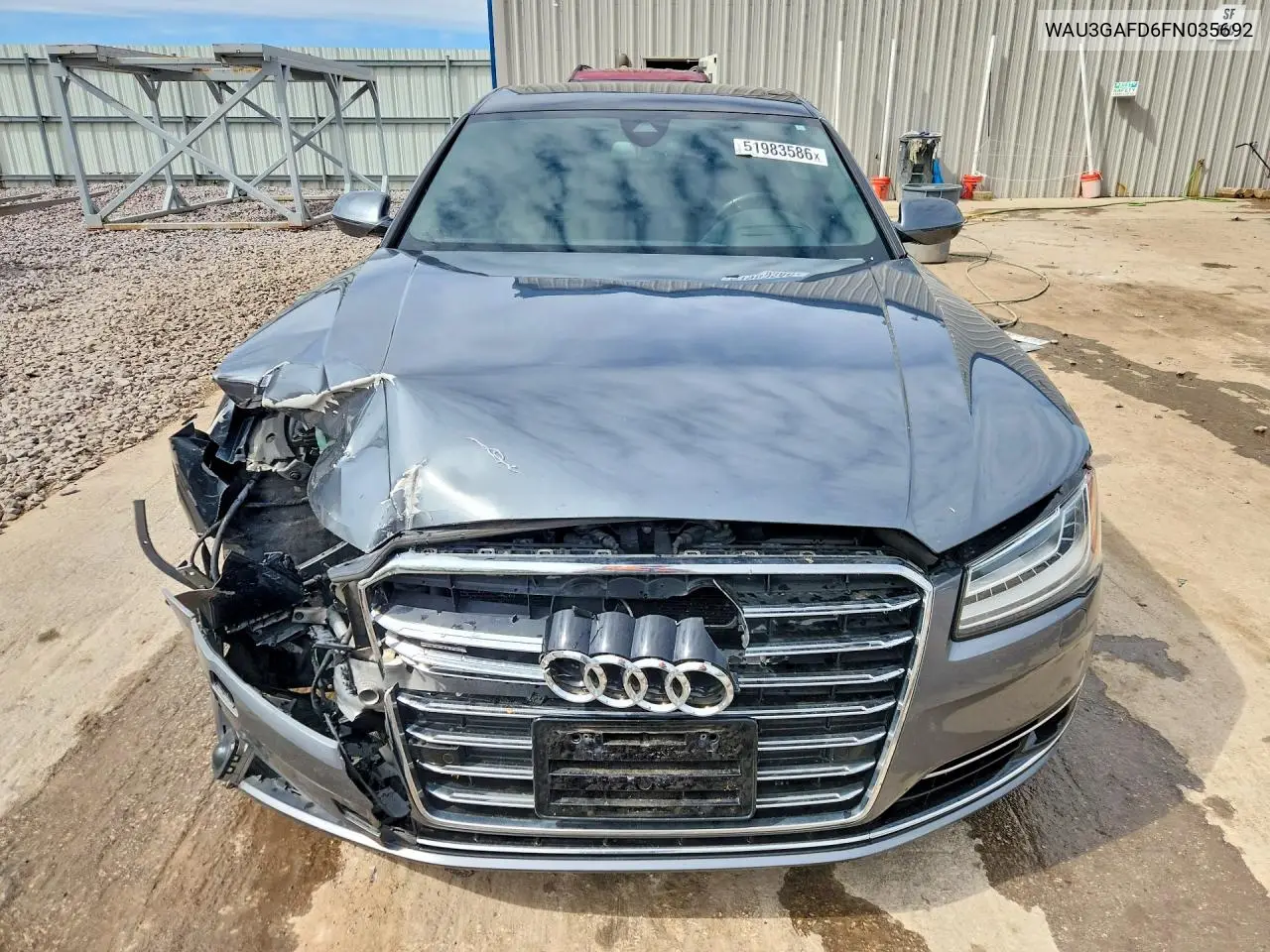 2015 Audi A8 L Quattro VIN: WAU3GAFD6FN035692 Lot: 51983586