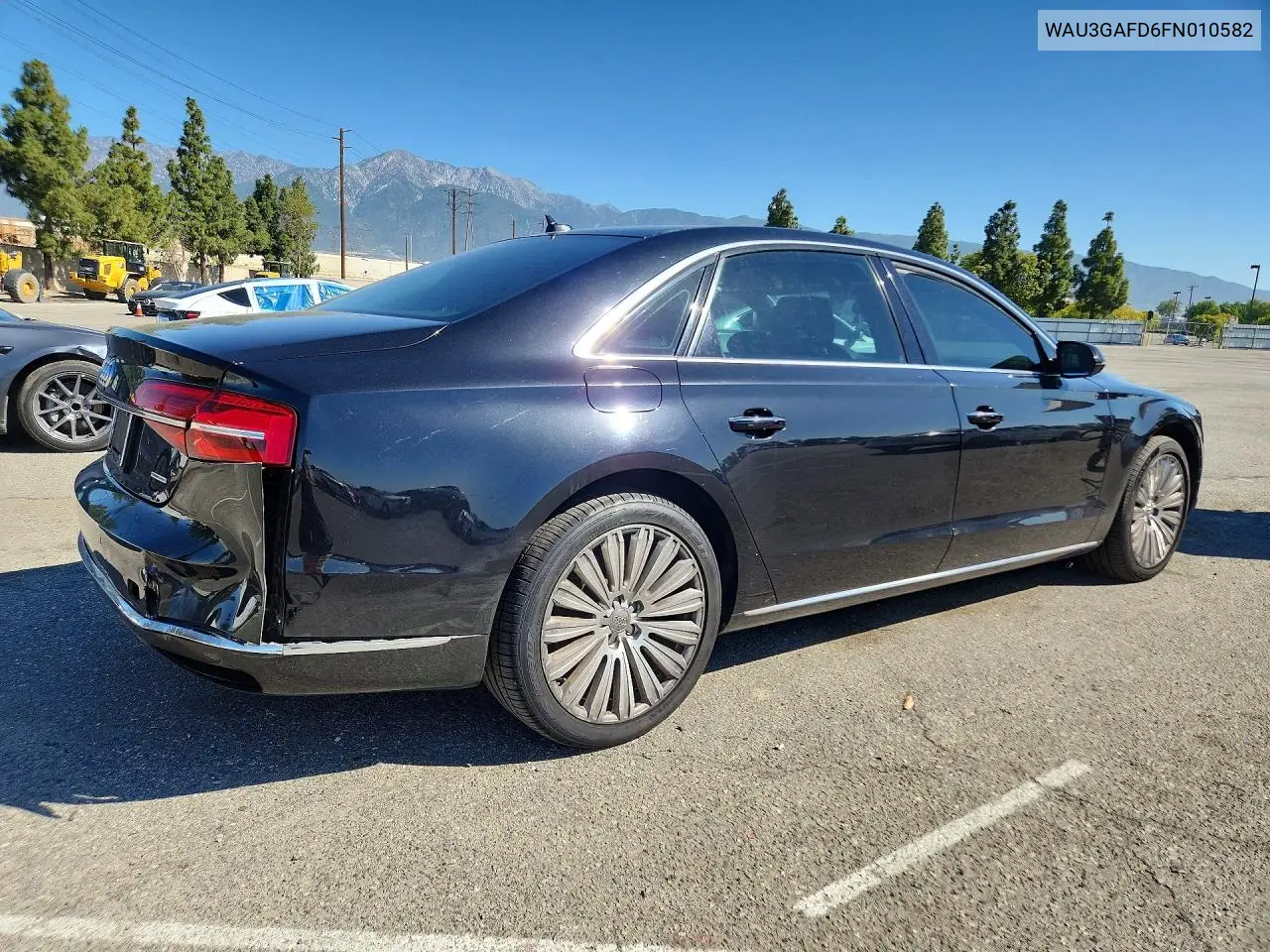 2015 Audi A8 L Quattro VIN: WAU3GAFD6FN010582 Lot: 53055836